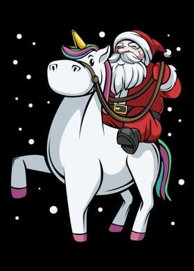 Santa Riding A Unicorn Cut