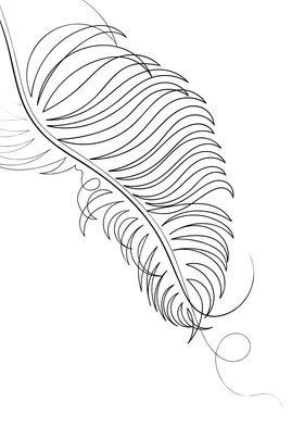 Palm Leaf Line Drawing