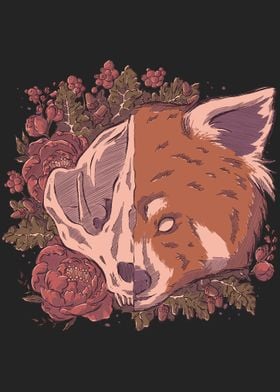 Autumn Red Panda Skull