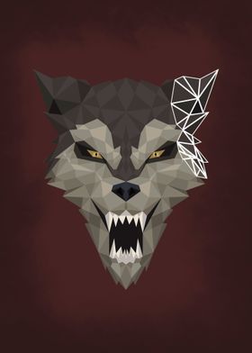 Wolf Geometric Line Art