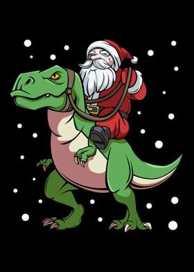 Santa Riding Dinosaur Merr