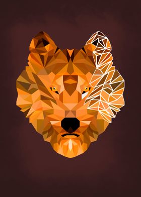 Wolf Geometric Line Art