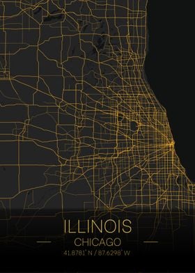 Illinois Chicago Citymap