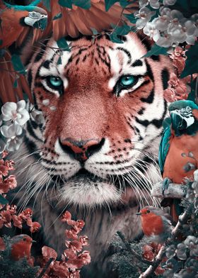 proud tiger in nature art 