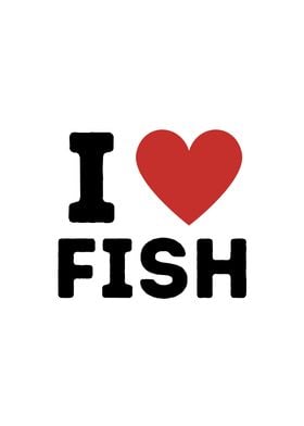 I Love Fish Simple Heart