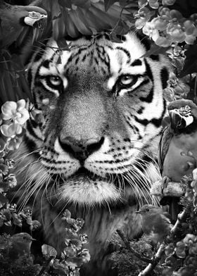 proud tiger in nature art