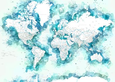 Shari detailed world map