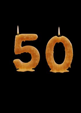 50th Birthday As Candles