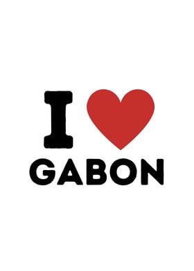 I Love Gabon Simple Heart