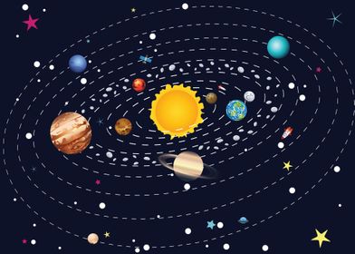 Cartoon Solar System