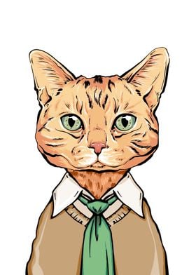 Scottish cat portrait art
