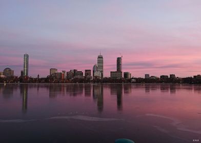 Boston pink sunset