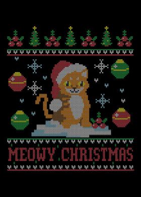 Cats Meowy Christmas Ugly 