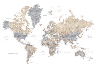 Gouri detailed world map