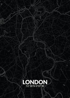 London Black Map