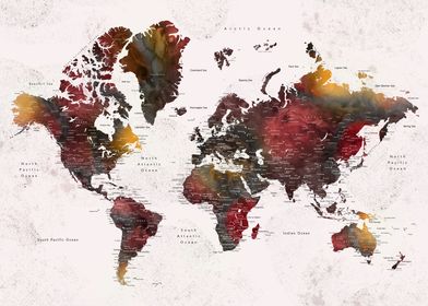Detailed world map Carter
