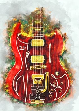 Billy Gibbons red guitar