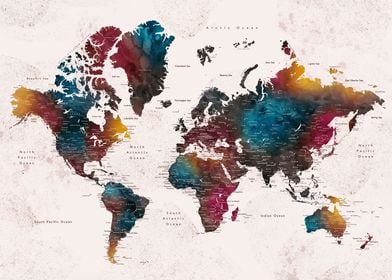 Vibrant world map Yaira