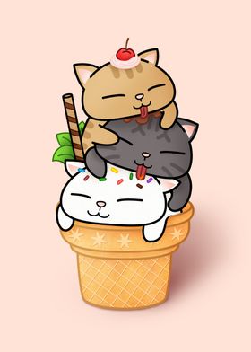 Chubby Cat Tower Ice Cream