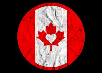 Vintage Canada Flag Heart