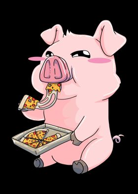 Pig Pizza Kawaii Cute