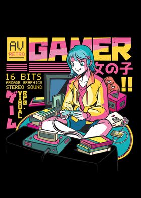 Anime Gamer Girl