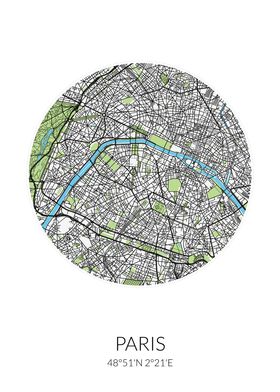 Paris Circle City Map