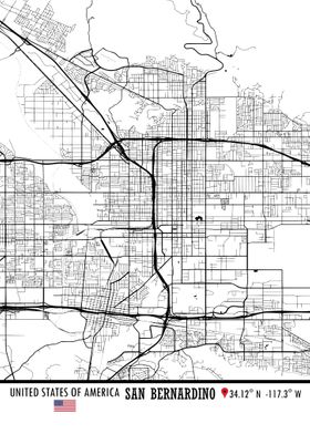 San Bernardino USA Map