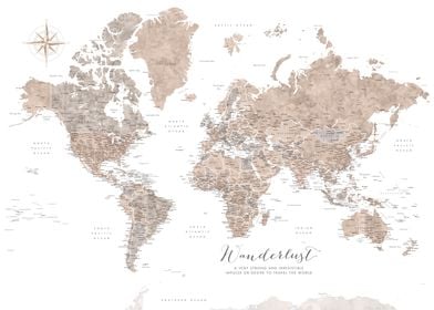 Wanderlust world map