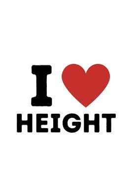 I Love Height Simple Heart