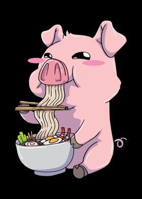 Pig Ramen Noodles Kawaii C