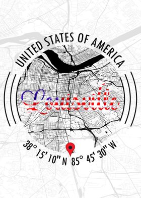 Louisville USA Map