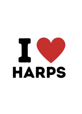 I Love Harps Simple Heart