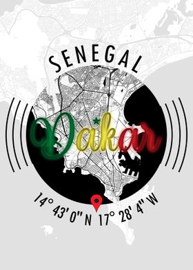 Dakar SENEGAL Map