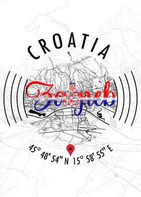 Zagreb CROATIA Map