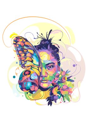 women with butterfly wings
