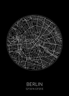 Berlin City Map Black