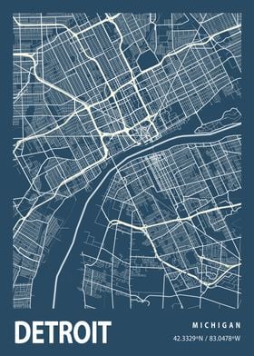 Blueprint map Detroit