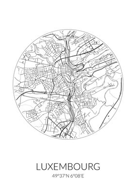 Luxembourg City Map White