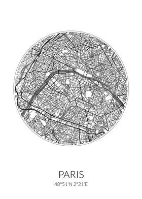 Paris City Map White