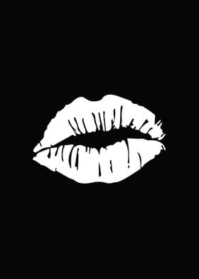 Lips Black Minimalist