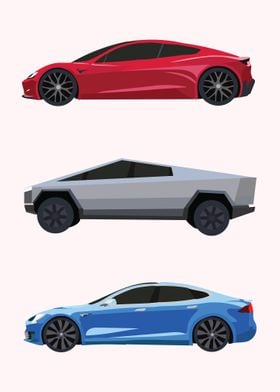 Minimalist Tesla Cars 1