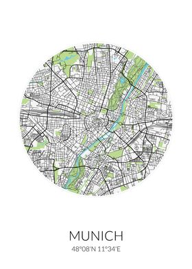 Munich Circle City Map
