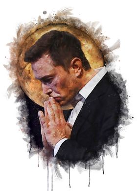 Elon Musk art watercolor