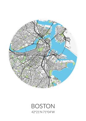 Boston Circle City Map