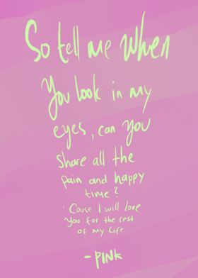 QUOTE SONG PINK