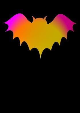 Halloween bat yellow pink