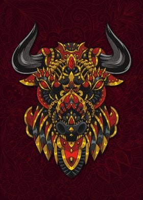 Mandala Bull' Poster by Kunyah | Displate
