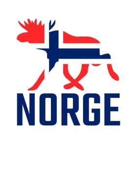 Moose with Norway flag