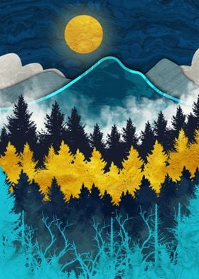 Forest landscape wallart